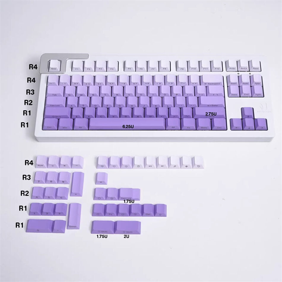 Lavender Gradient Side Legends Cherry PBT Keycaps