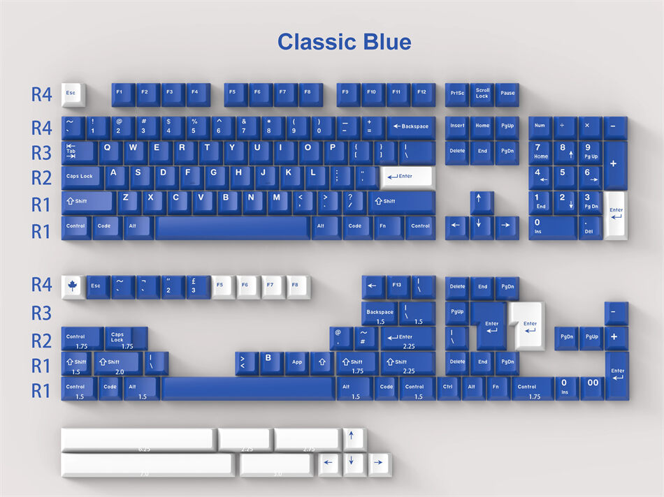 Classic Blue Quality 172 Cherry Doubleshot Keycaps – CuriosityCaps