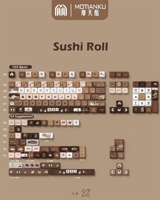 Sushi Roll 104+54 MDA Profile Keycap Set