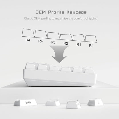 Jello White PREMIUM Side-Printed Translucent OEM Profile Keycap
