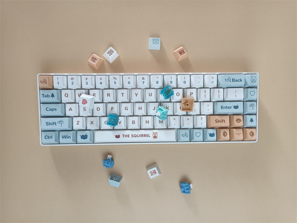 Kawaii Squirrel Cherry  PBT Keycaps