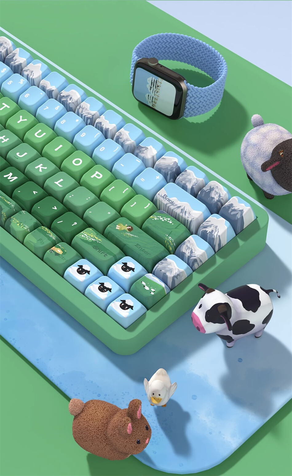 Snow Mountain Ranch Smooth Premium MDA PBT Keycaps