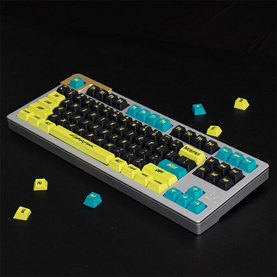 Cyberpunk Yellow/Pink Cherry PBT Keycaps