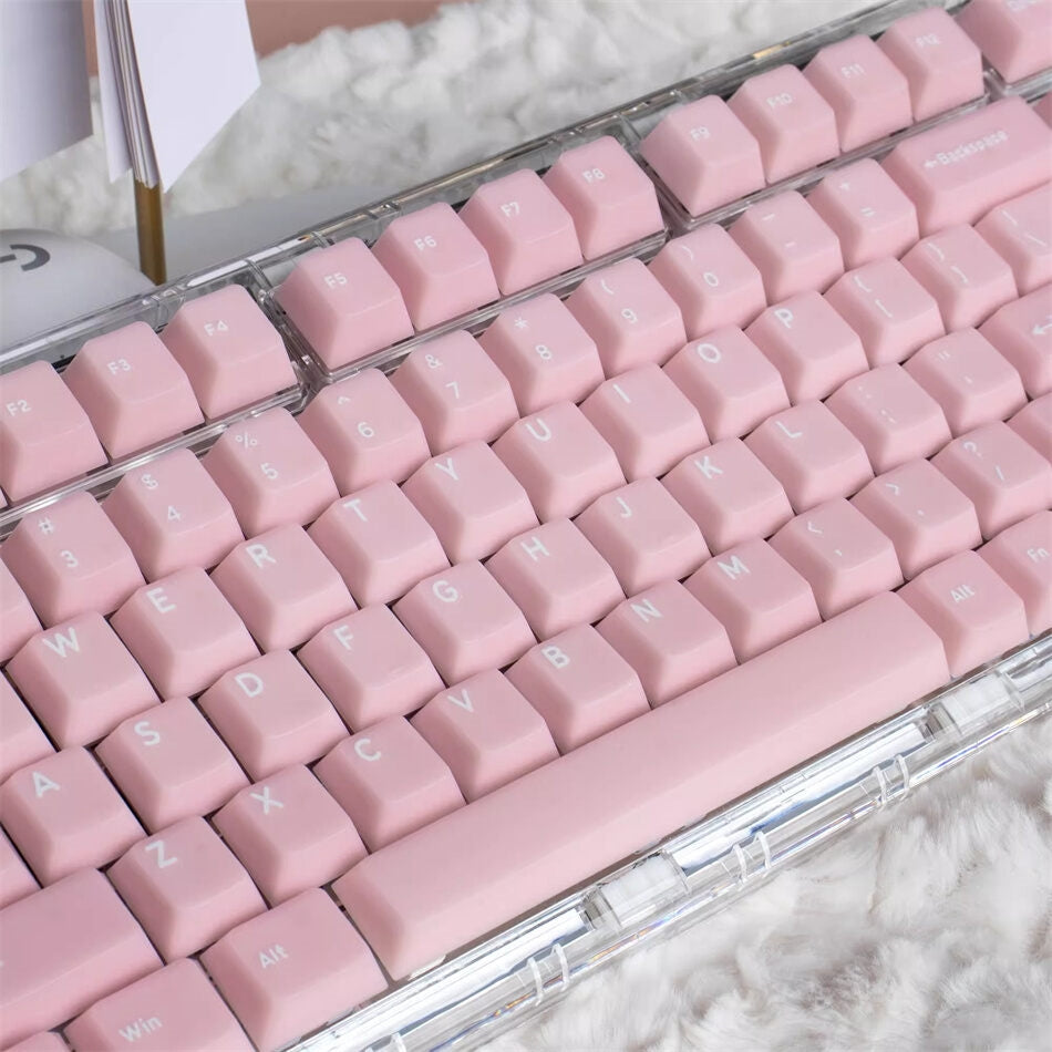 Pink White Marble Style PYGA Doubleshot Keycaps