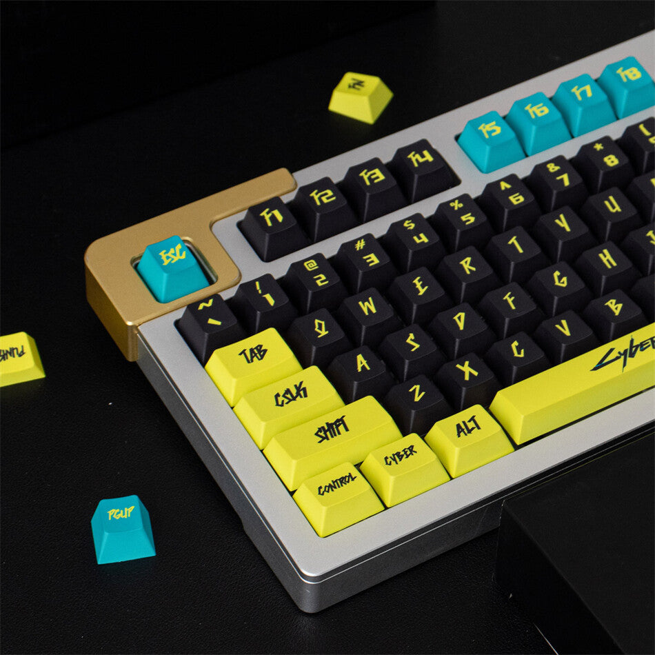 Cyberpunk Yellow/Pink Cherry PBT Keycaps