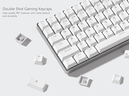 Pure White Backlit Doubleshot PBT Gaming Shinethrough Keycaps XVX Version