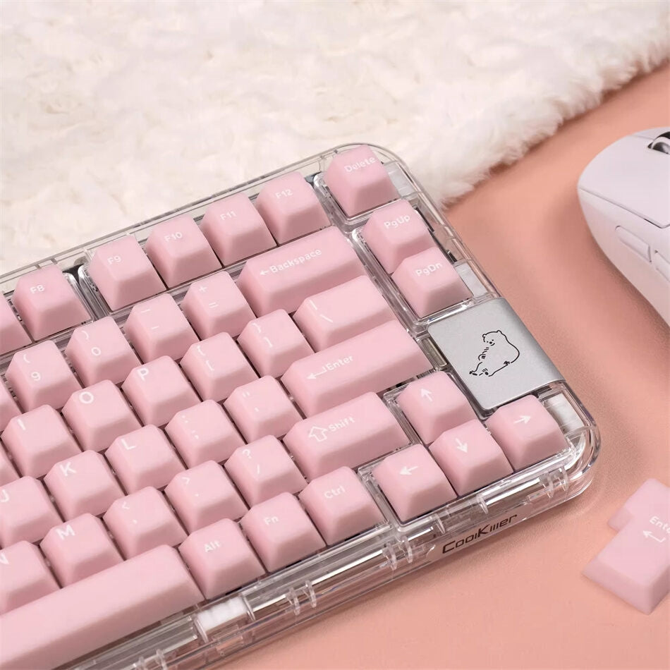 Pink White Marble Style PYGA Doubleshot Keycaps