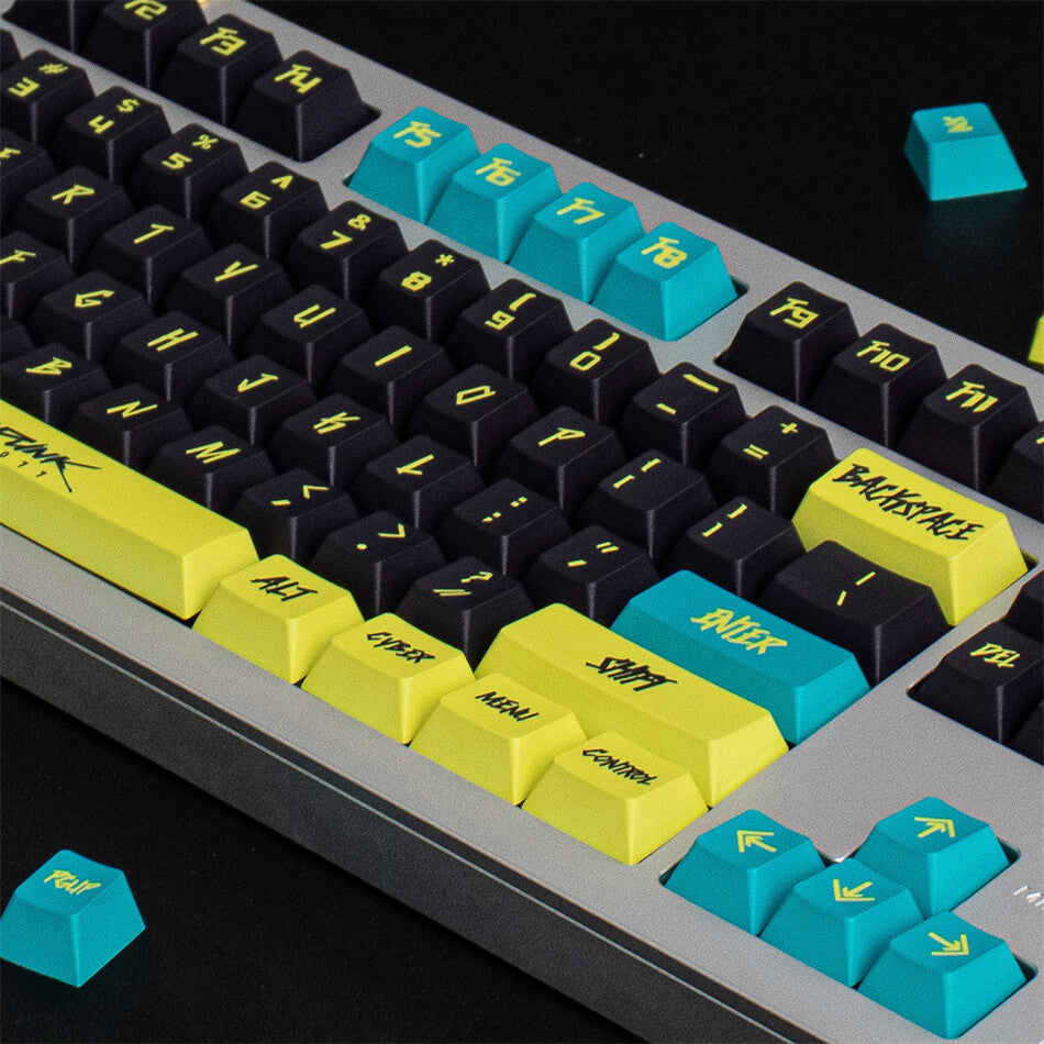 Cyberpunk Yellow/Pink Cherry PBT Keycaps