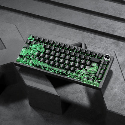 PREMIUM Wave of Kanagawa Pattern Shine-Through IMD-Tech Keycaps