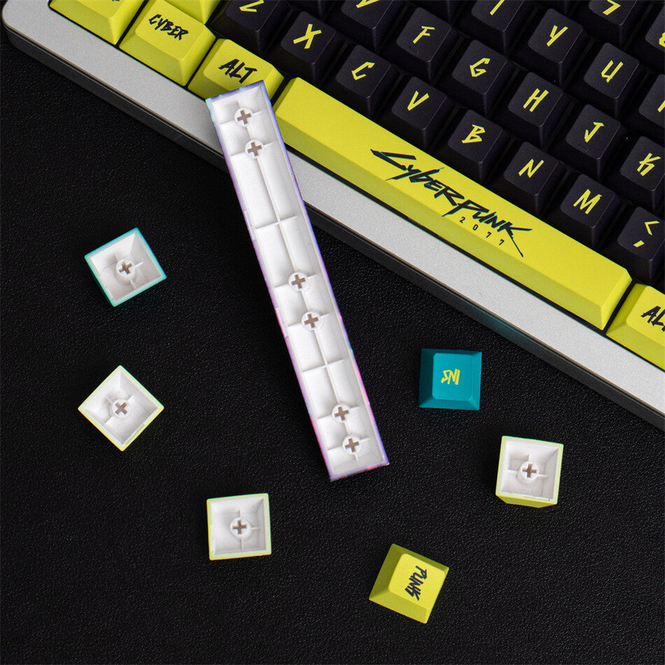 Cyberpunk Yellow/Pink Cherry PBT Keycaps