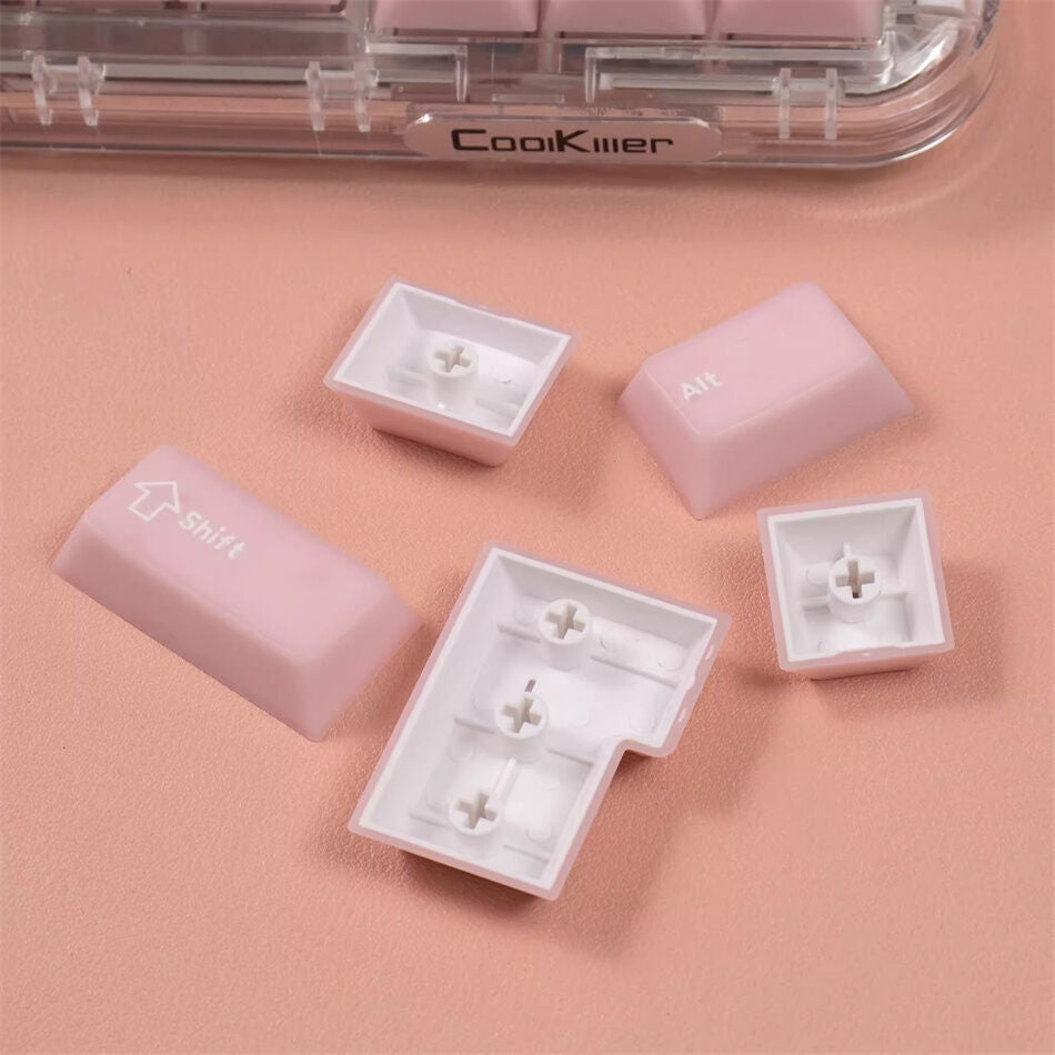 Pink White Marble Style PYGA Doubleshot Keycaps