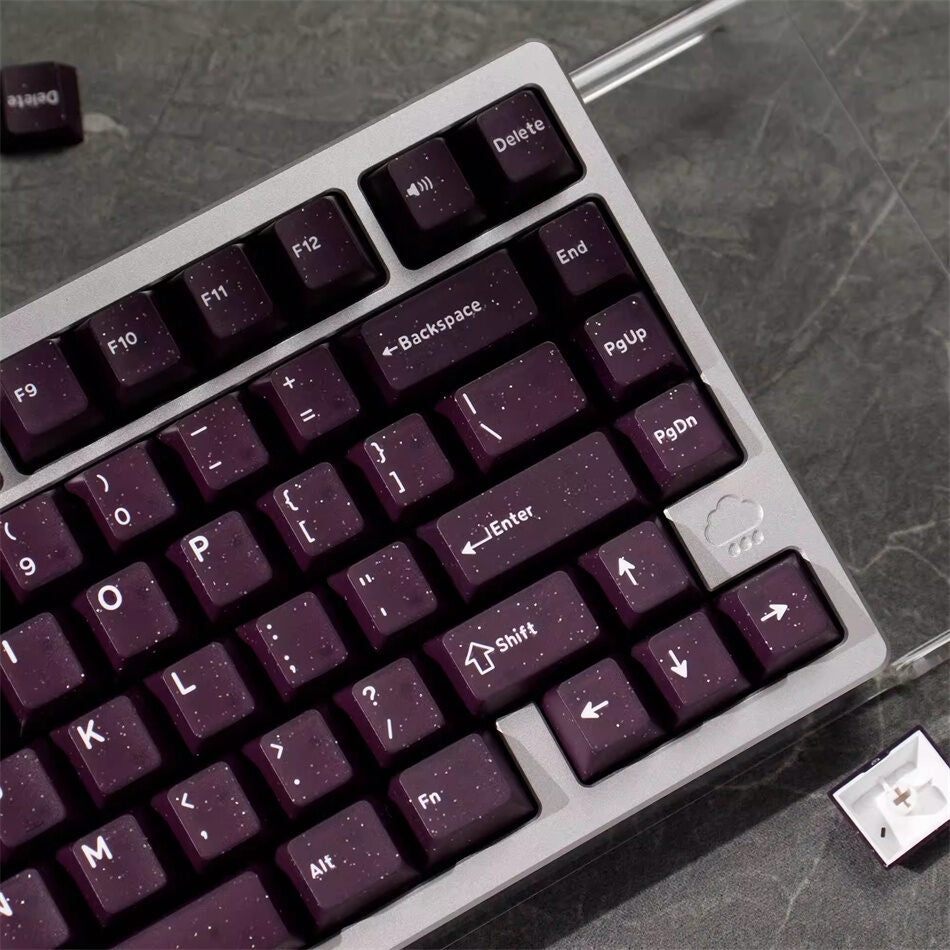 Ice Crystal Vior Glitter Dark Purple Doubleshot ABS 160 Keycaps