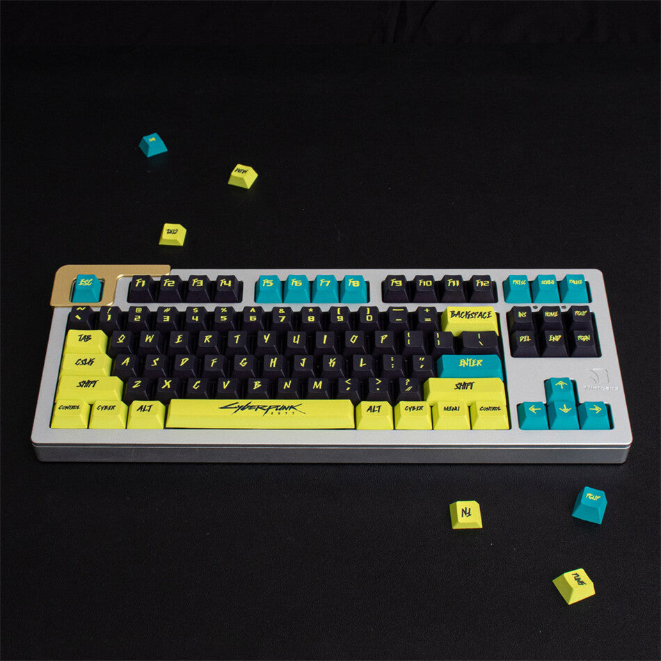 Cyberpunk Yellow/Pink Cherry PBT Keycaps