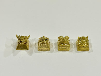 Vintage  Brass Copper Heavy Artisan Keycap 1u