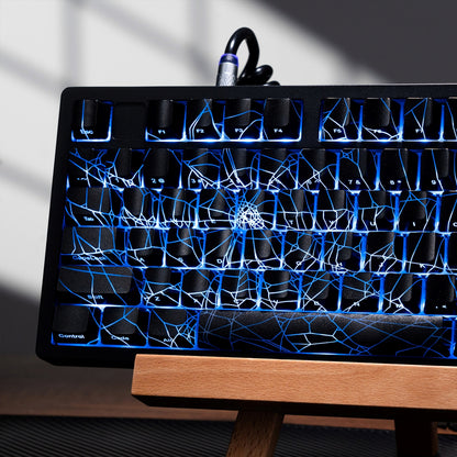 PREMIUM SPIDER WEB  Black Version Pattern OEM Profile IMD Tech Keycap Set