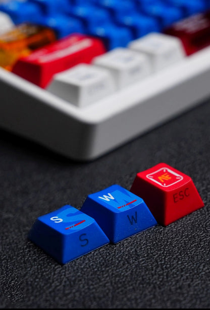 Titan Nation Gundam V2 Side Backlit Dual Legends PBT Keycaps with Keycap Storage Box