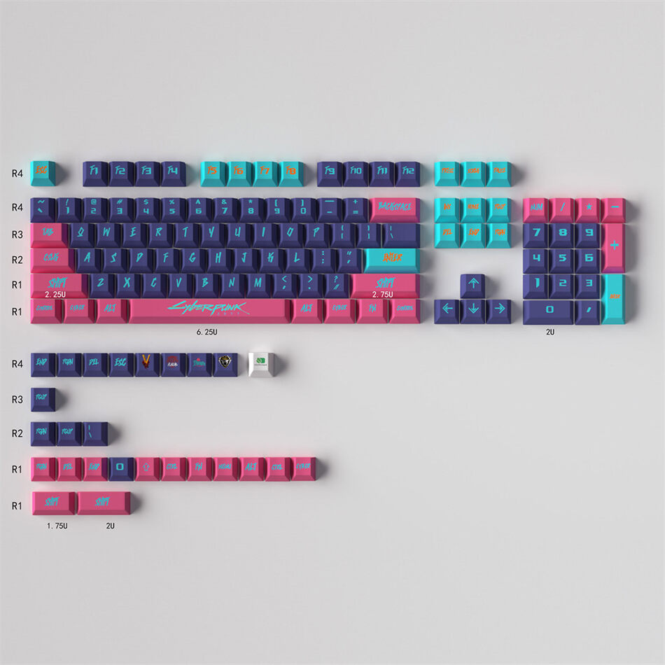 Cyberpunk Yellow/Pink Cherry PBT Keycaps