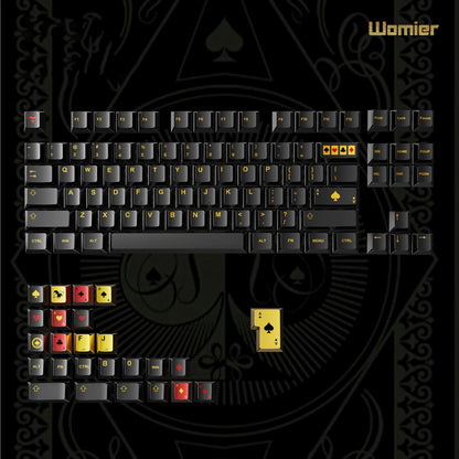 PREMIUM Womier Spade 112-Key Cherry Profile Metallic Coating Keycap Set