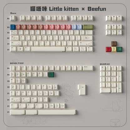 Little Kittens Quality Cherry PBT Keycaps With Fancy Storage Box