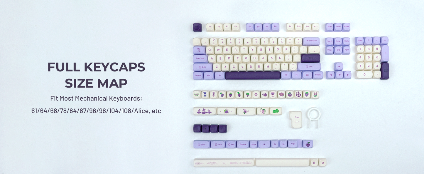 Purple grapes MOA Profile Dye-Sub PBT Keycap Set