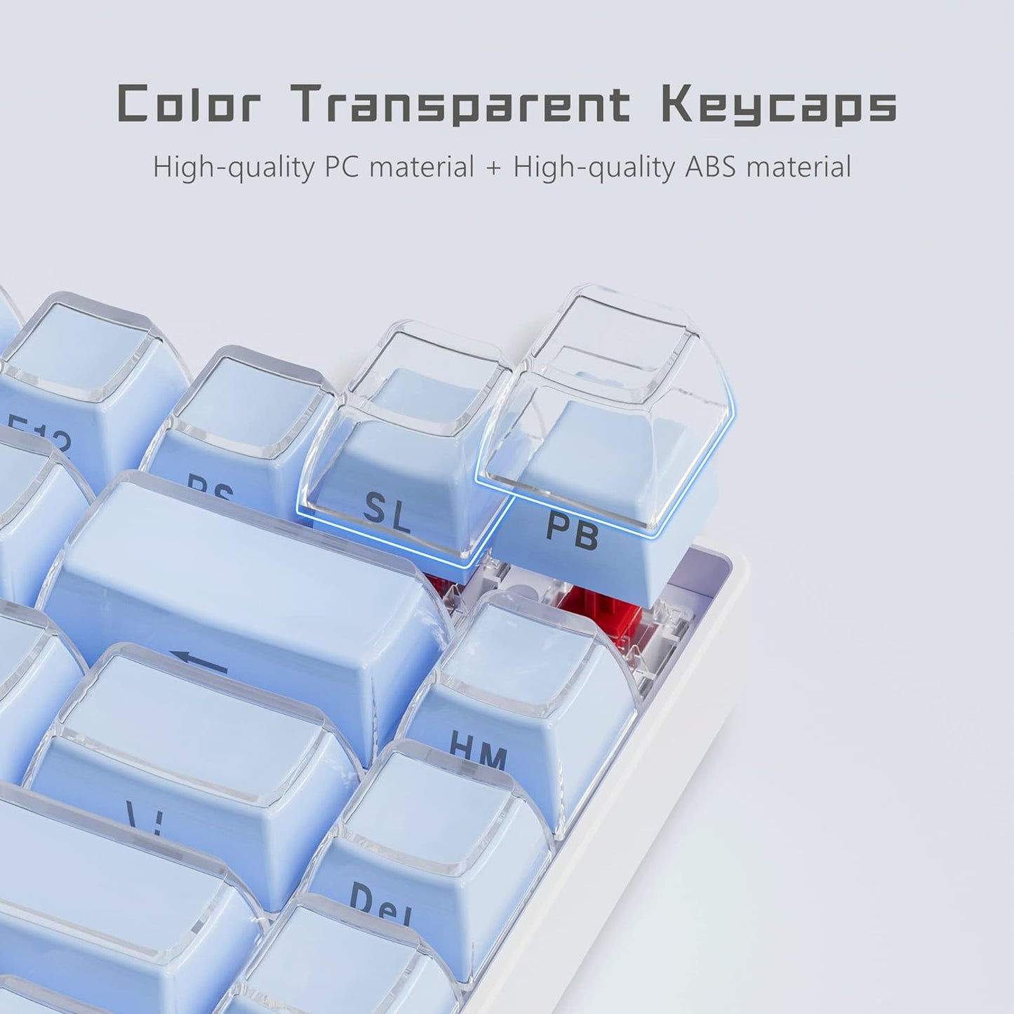 Jello Blue Side-Printed Translucent OEM Profile Keycap (113-Key)