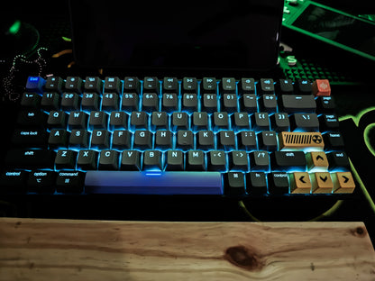 Backlit Grey Blue Thick Doubleshot OEM Keycaps 152 Keys