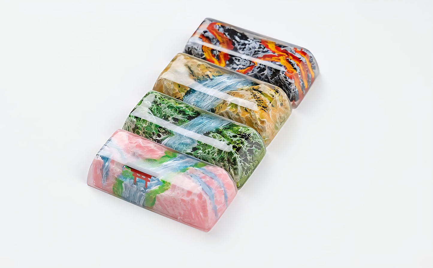 Spring Autumn Sakura Torii Volcano Premium Shinethrough 2.25u Resin Shift Enter Artisan