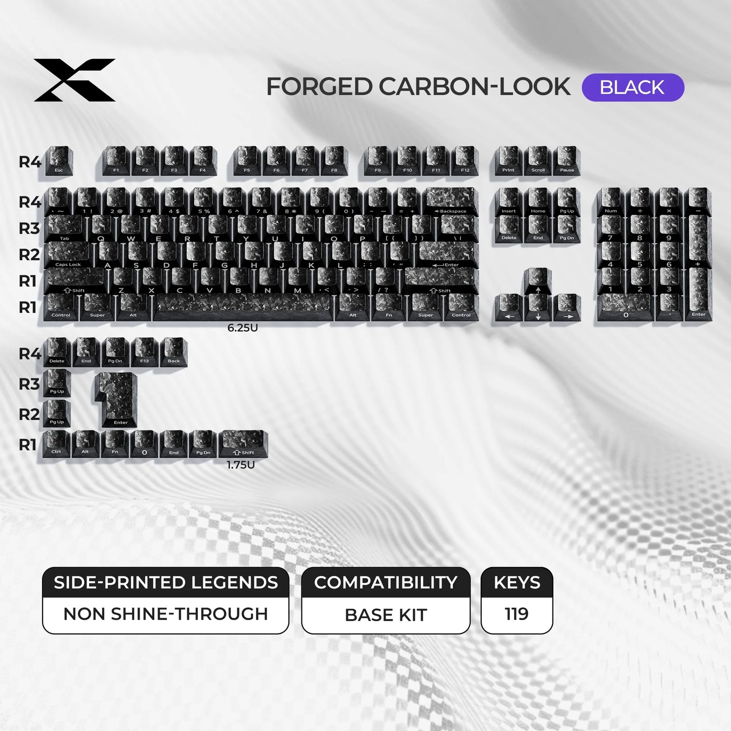 Womier Forged Carbon-Look Cherry Profile Keycaps