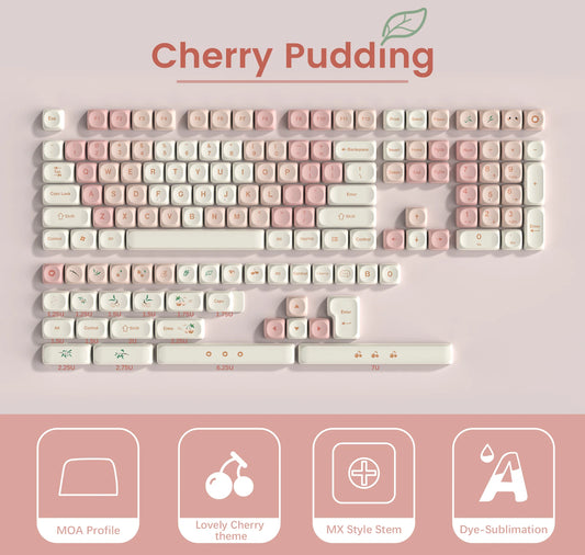 Cherry Pudding 143-Key MOA Profile Dye-Sub PBT Keycap Set