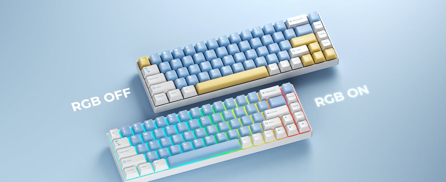 Lemon Sky Cherry Doubleshot 216 PBT Keycaps with Premium Storage Box