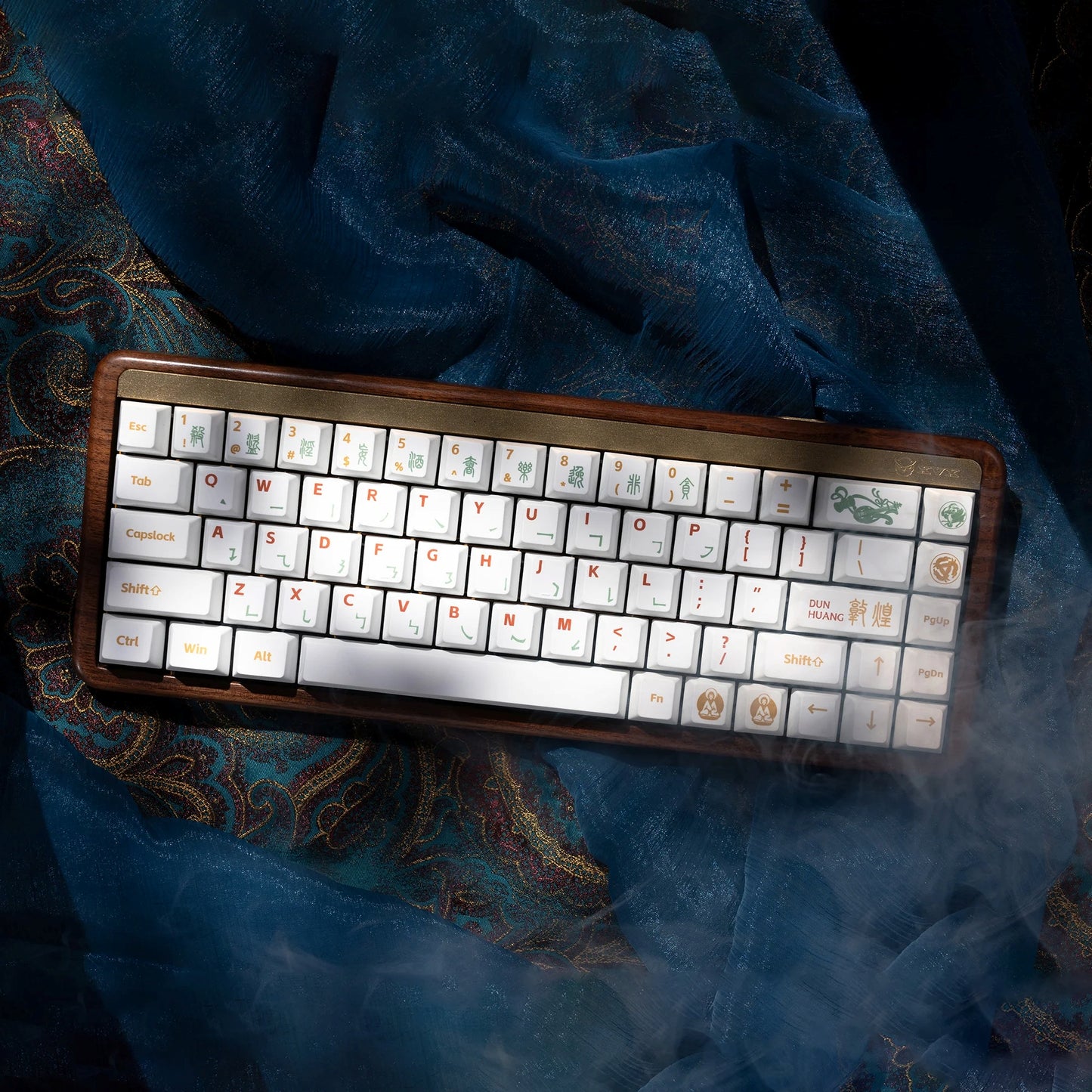 Premium Silk Road Sanctuary Cherry PBT Keycaps