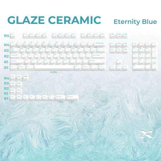 Glaze Full Ceramic Eternity Blue Cherry Profile 120-Key Keycap Set