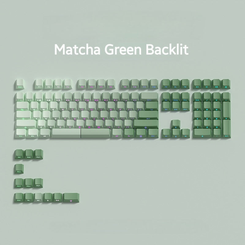 Matcha Green Diagonal Gradient Side Backlit Cherry Doubleshot Keycaps