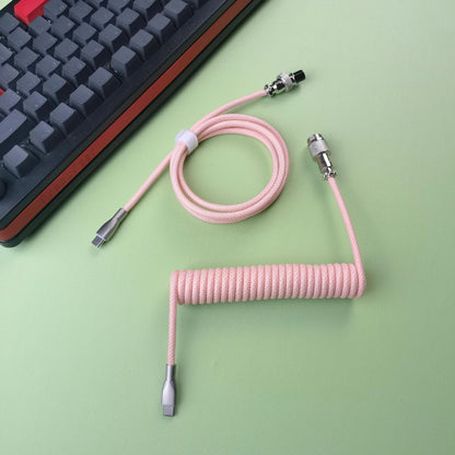 GX12 Avaitor Custom Type-C to Type-C 8k USB Spring Coiled Cable