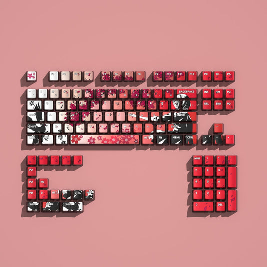 Sakura Girl Four Sided Light Transmitting Pudding Style Keycaps