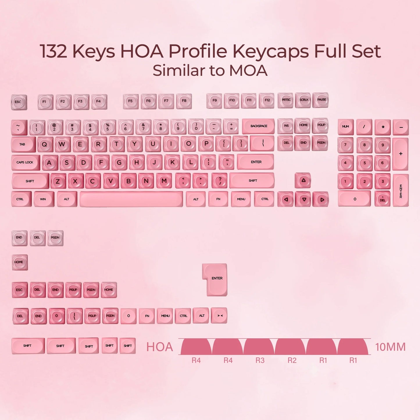 Peach Blossom HOA Profile Translucent Keycaps