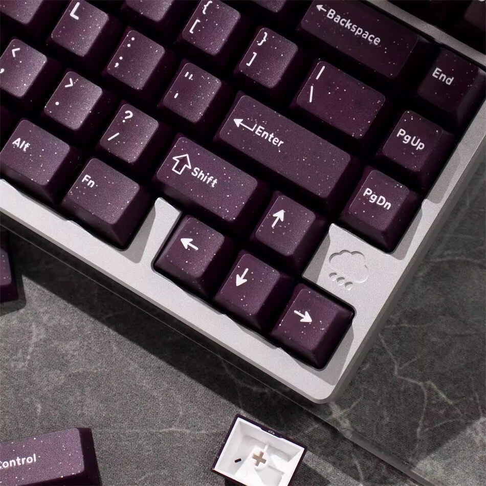 Ice Crystal Vior Glitter Dark Purple Doubleshot ABS 160 Keycaps