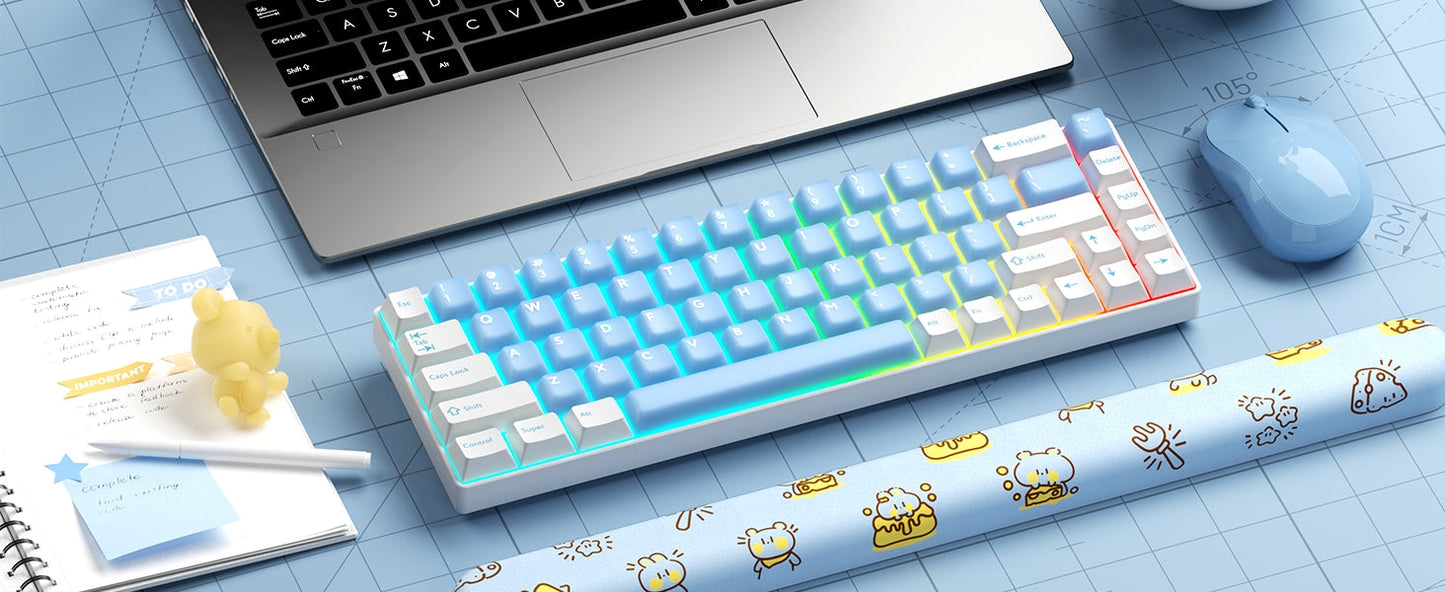 Lemon Sky Cherry Doubleshot 216 PBT Keycaps with Premium Storage Box