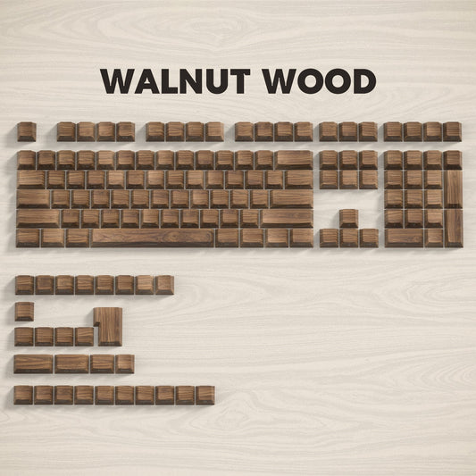 Walnut Wood Texture Side Backlit Cherry PBT Keycaps