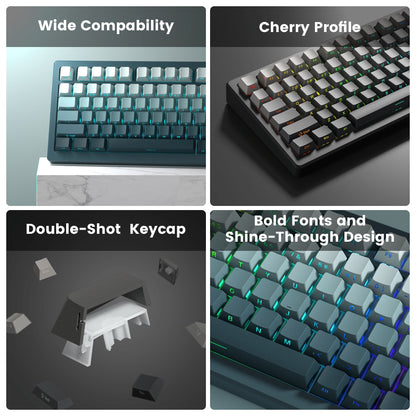 Blue Gradient Side Backlit Cherry Pbt Keycaps