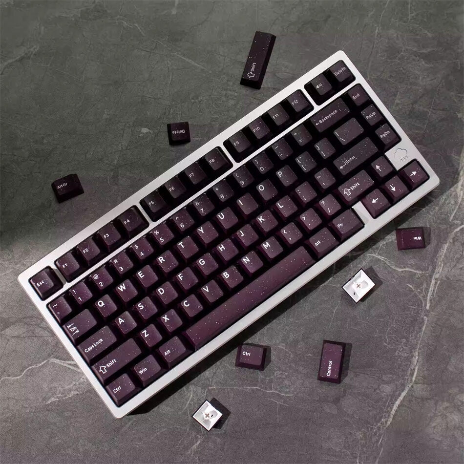 Ice Crystal Vior Glitter Dark Purple Doubleshot ABS 160 Keycaps