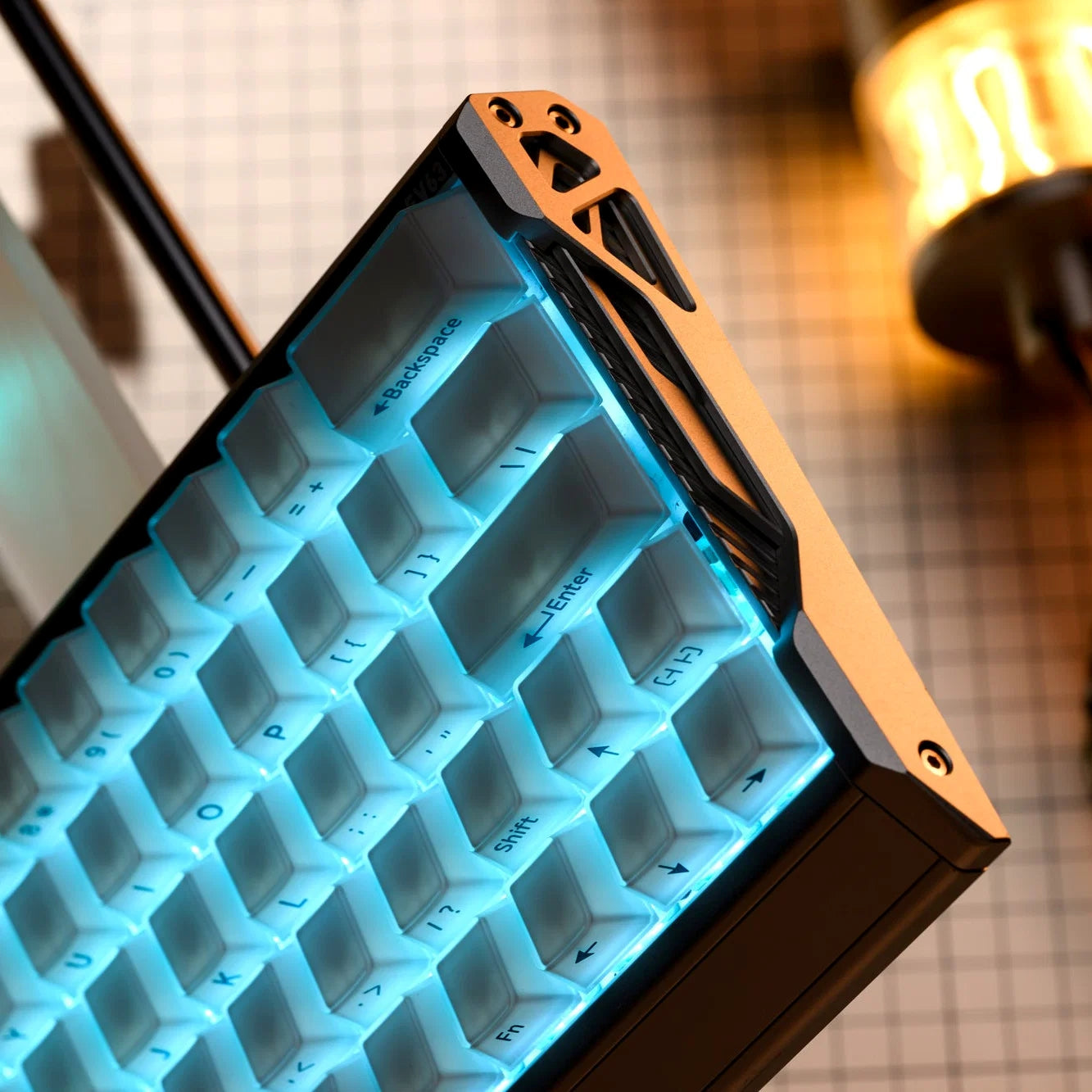 White Blue Crystal Velvet Side Printed Keycaps