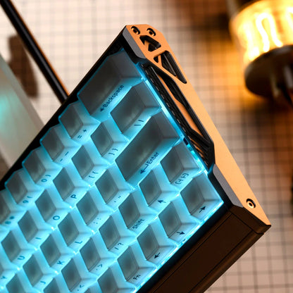 White Blue Crystal Velvet Side Printed Keycaps
