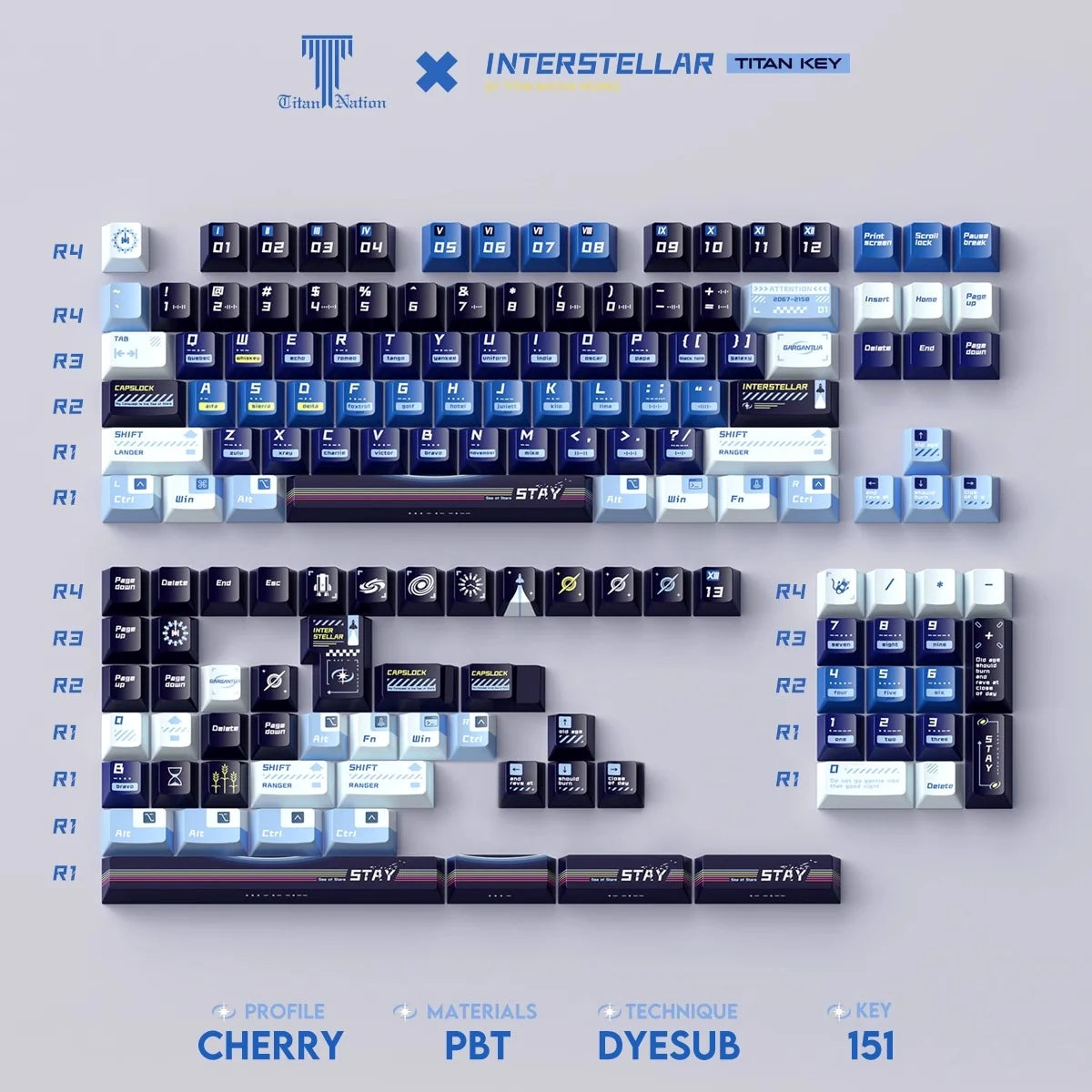 Interstellar Stay Cherry PBT Keycaps With Storage Box Dye SuB Version