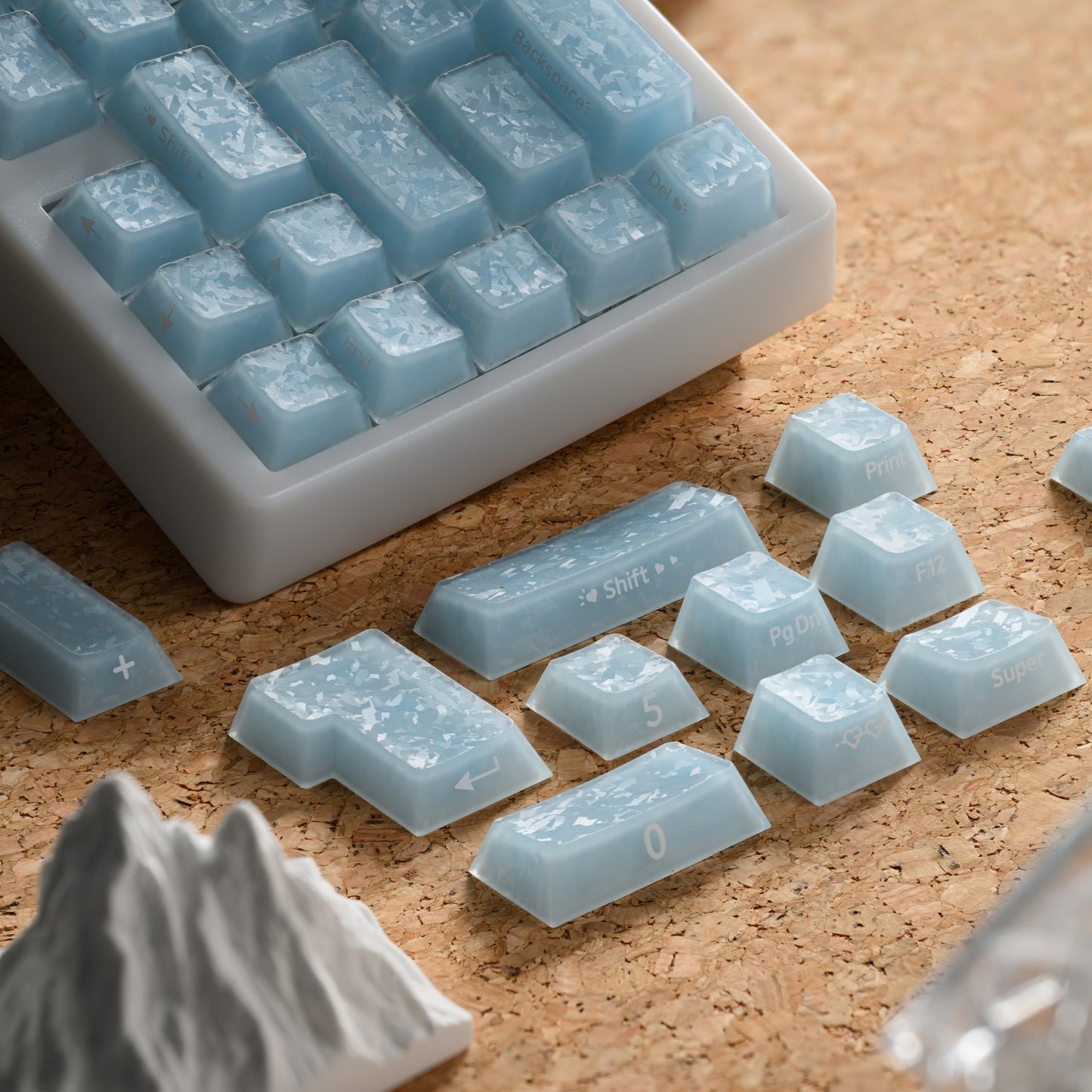XVX Jelly Forged Carbon Textured Side-Printed Cherry Profile 126-Key Keycap Set