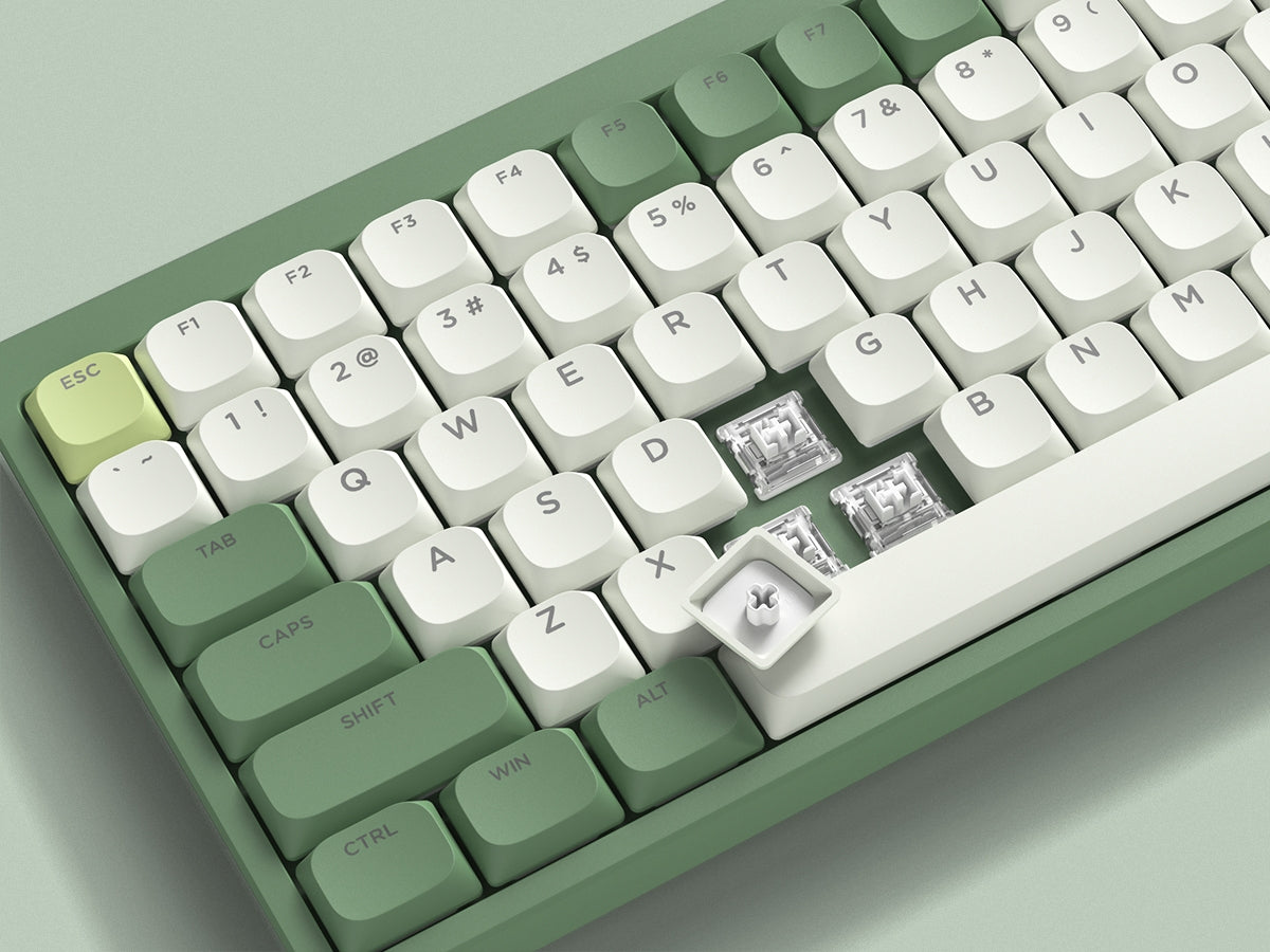 Womier Milk Green Shinethrough Low Profile Keycaps