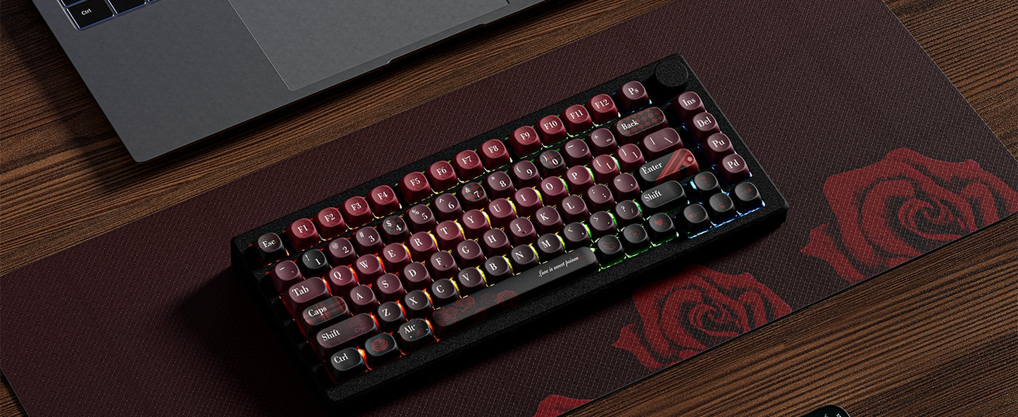 Womier Dark Rose MOA PBT Keycaps