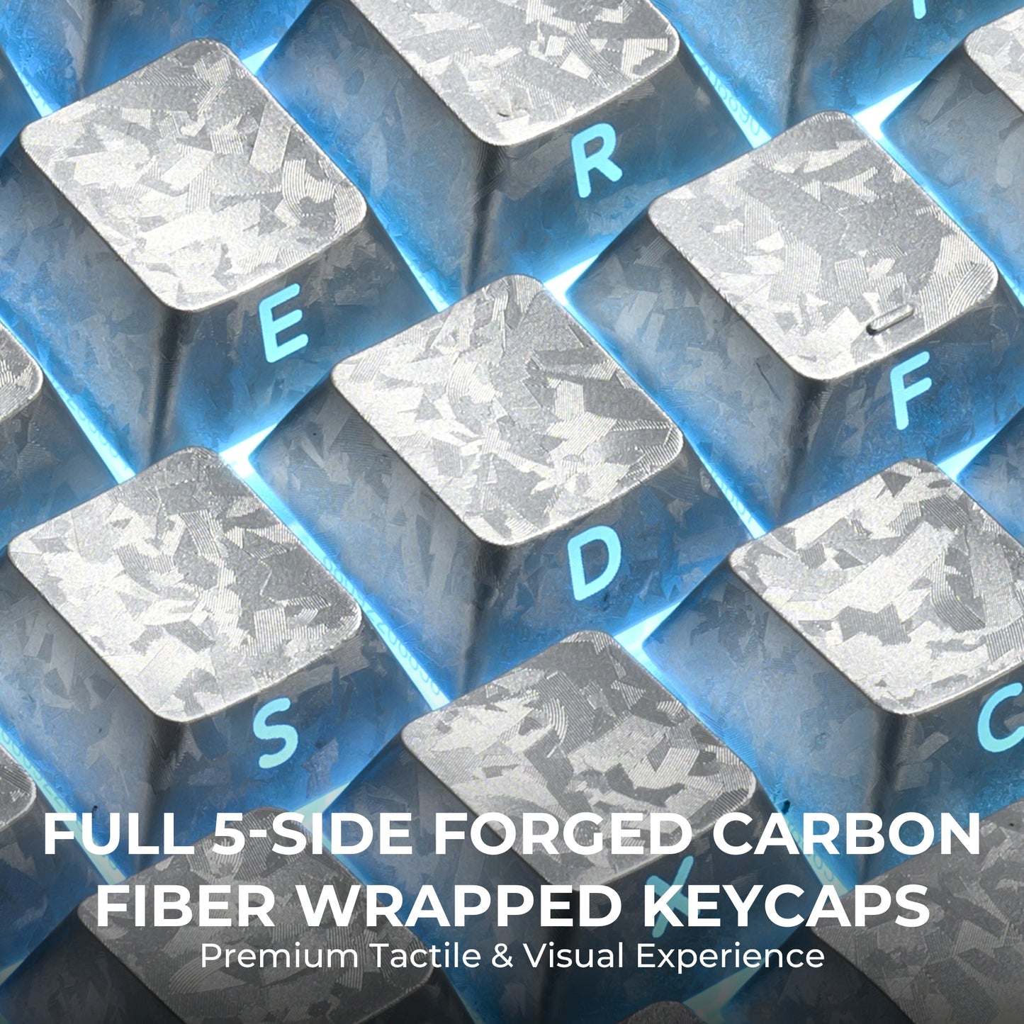 Womier Silver Forged Carbon Side Backlit Cherry Keycaps