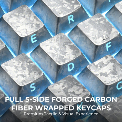 Womier Silver Forged Carbon Side Backlit Cherry Keycaps