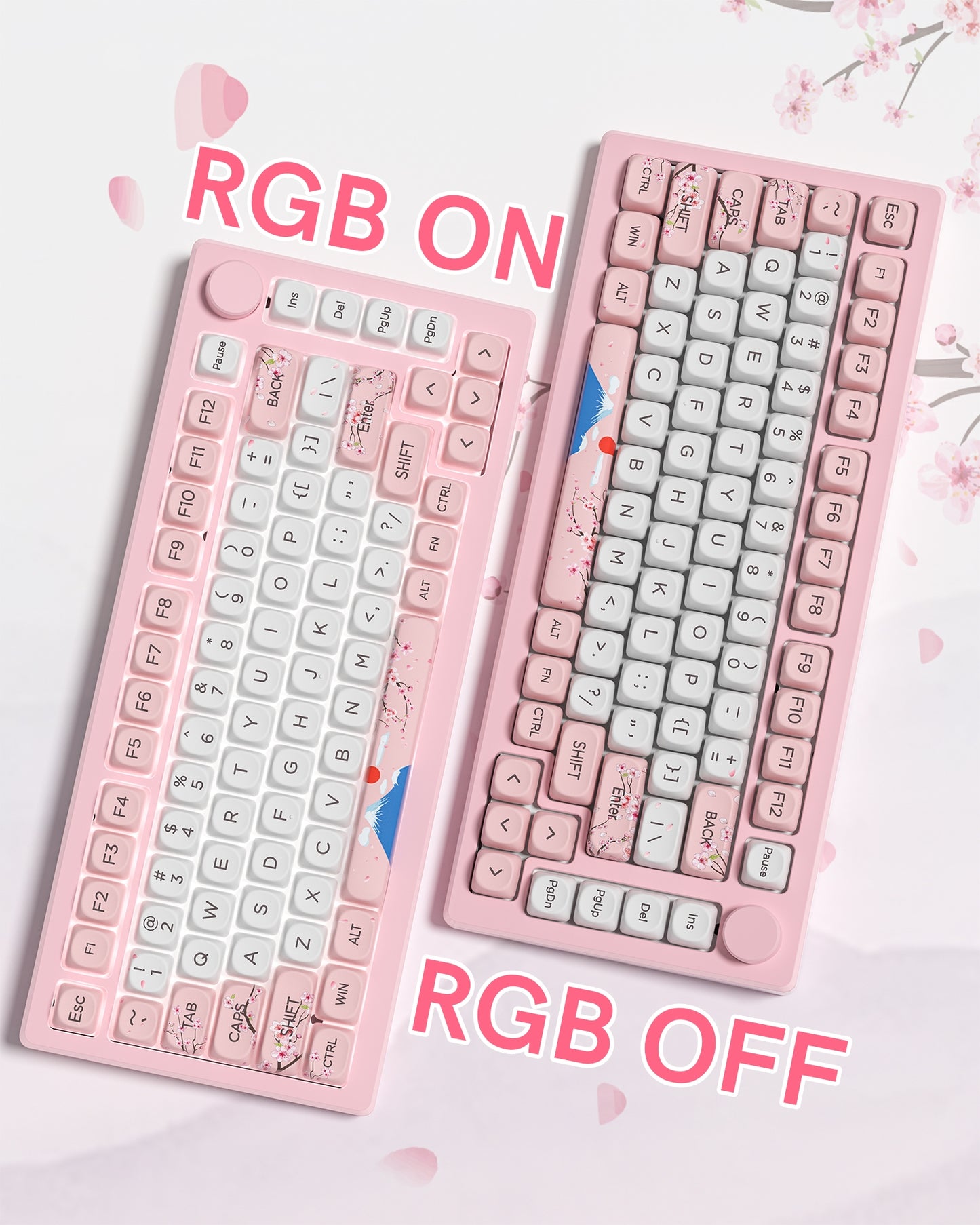 Womier Mount Fuji Sakura Sunrise MOA PBT Keycaps